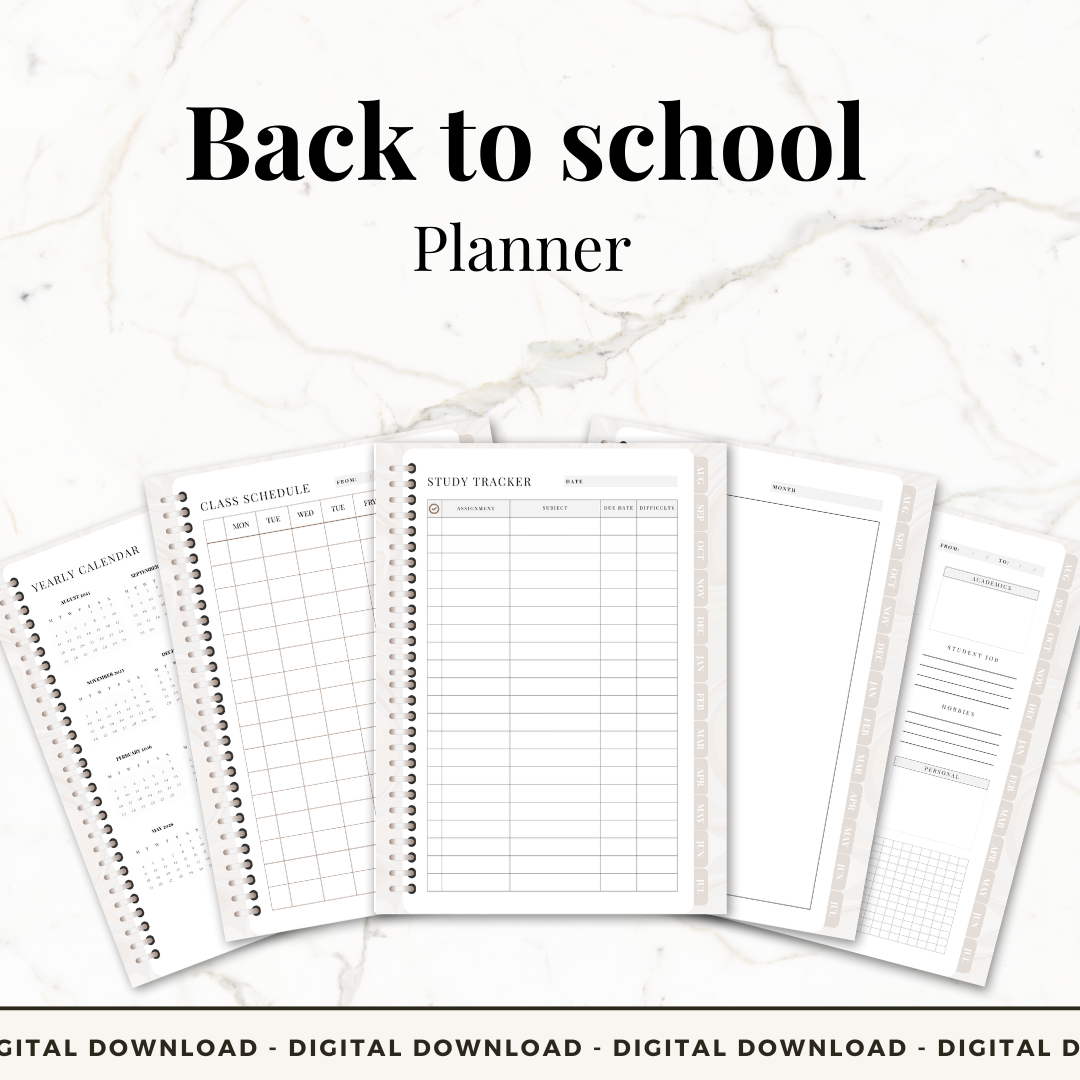 Back To School planner for highschool, college or uni
