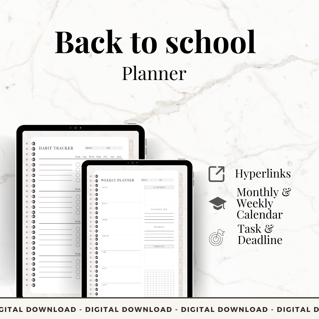 Back To School planner for highschool, college or uni
