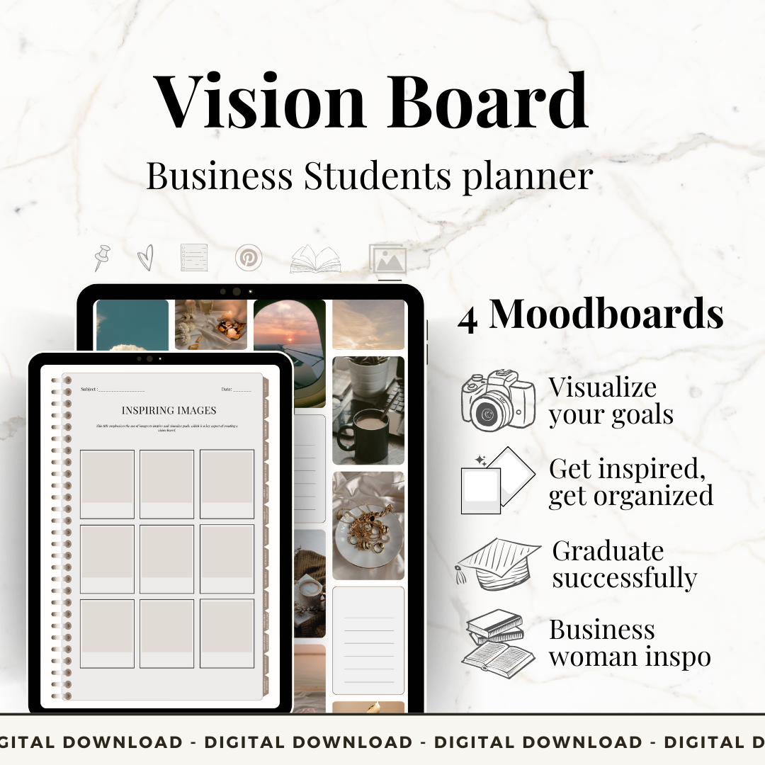 Vision Board Business Student Planner