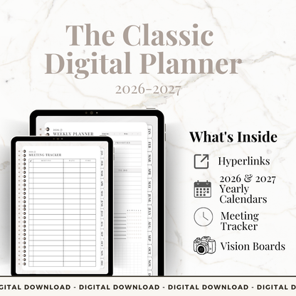 The Classic Digital Planner 2026-2027