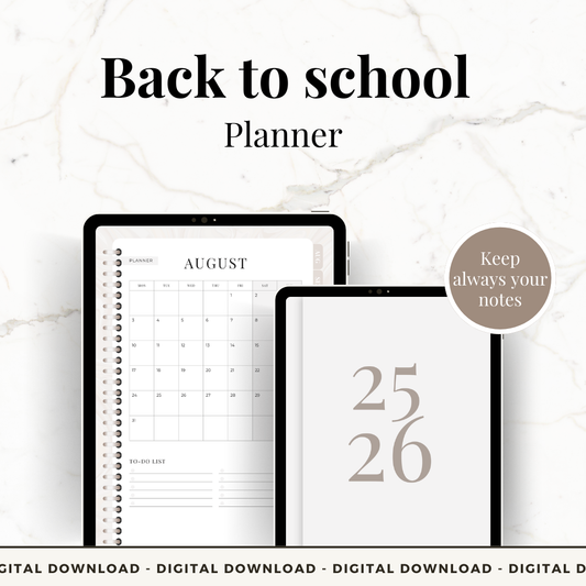Back To School planner for highschool, college or uni