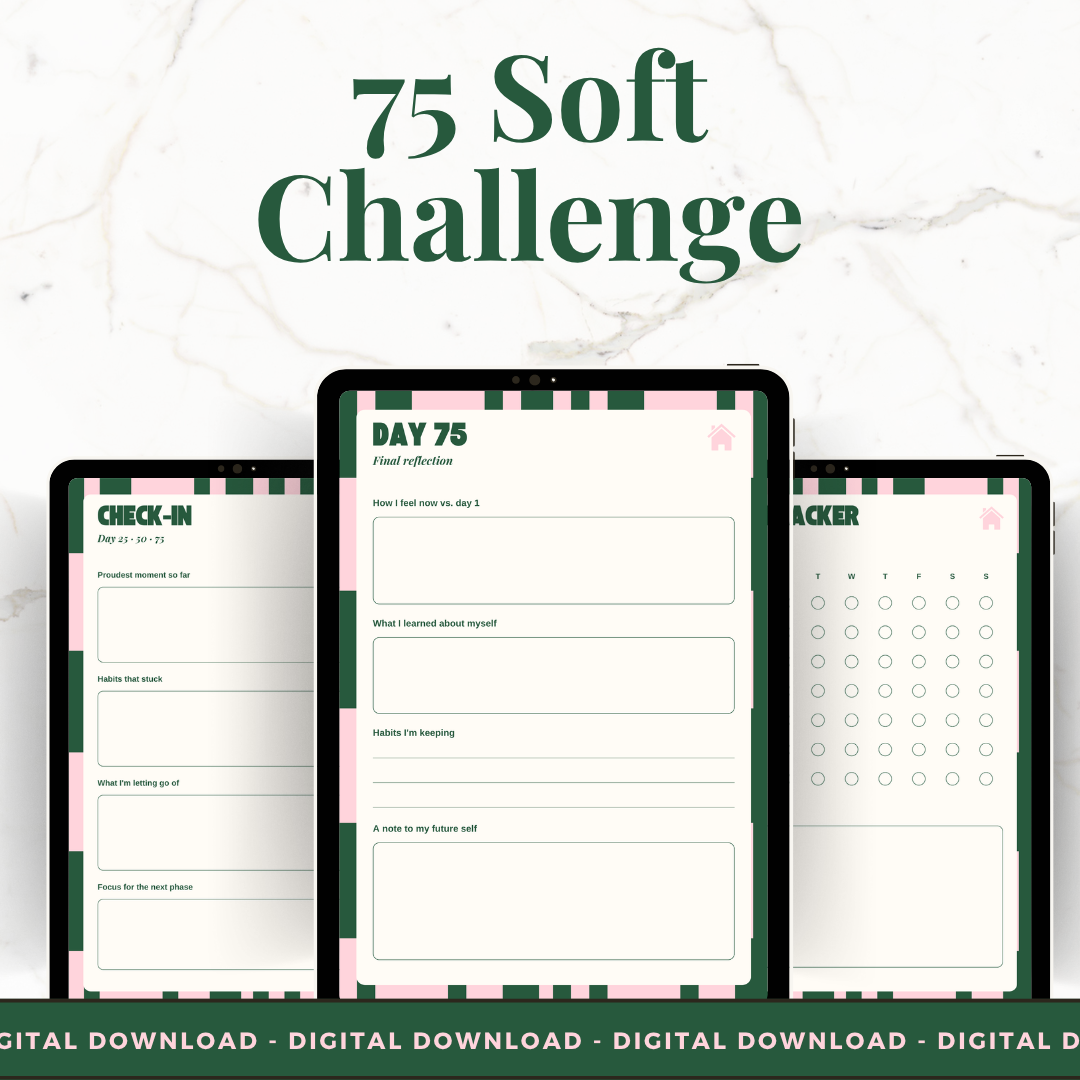 75 Soft Challenge Digital Planner | Habit Tracker & Journal