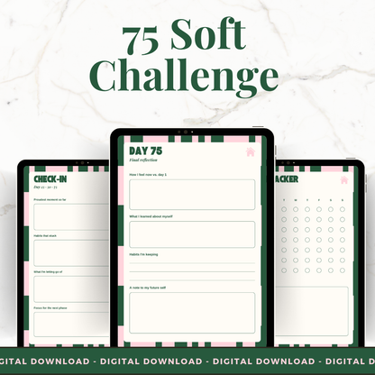 75 Soft Challenge Digital Planner | Habit Tracker & Journal