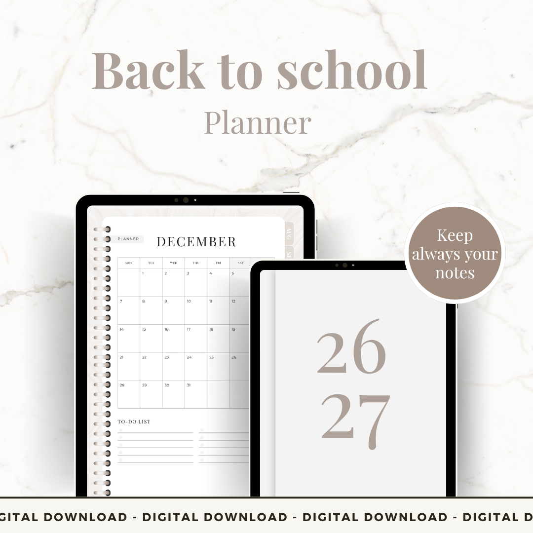 Back To School planner for highschool, college or uni