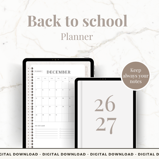 Back To School planner for highschool, college or uni