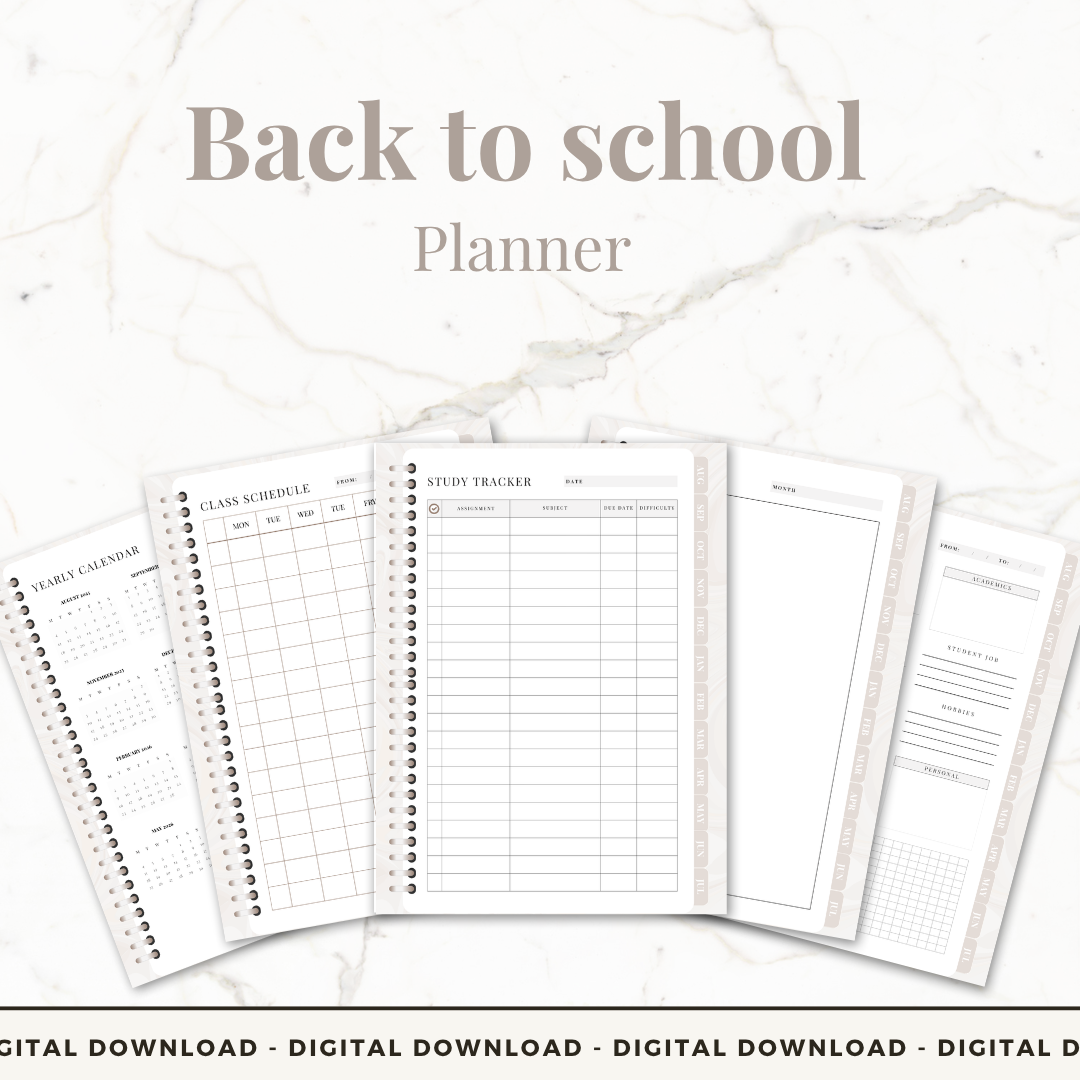 Back To School planner for highschool, college or uni