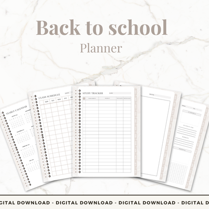 Back To School planner for highschool, college or uni