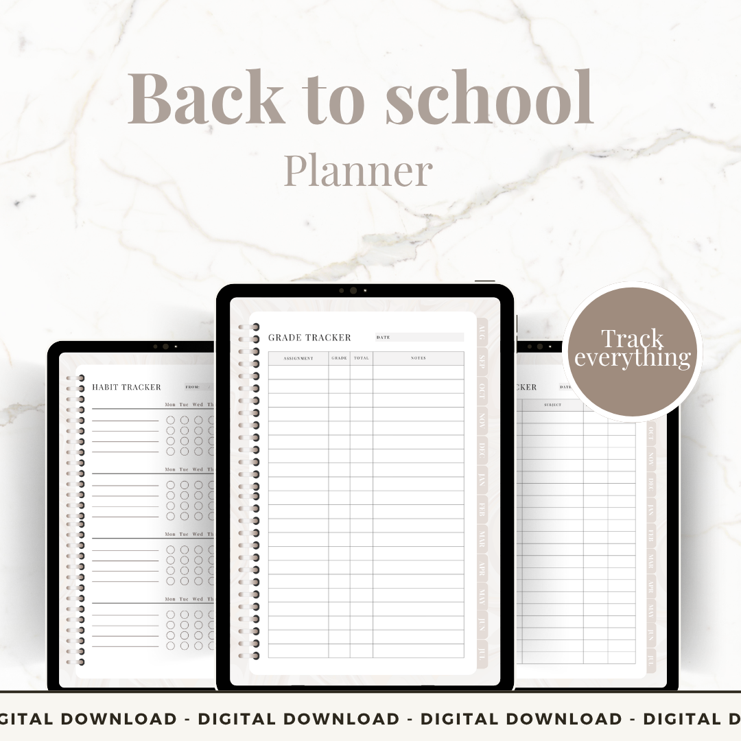 Back To School planner for highschool, college or uni
