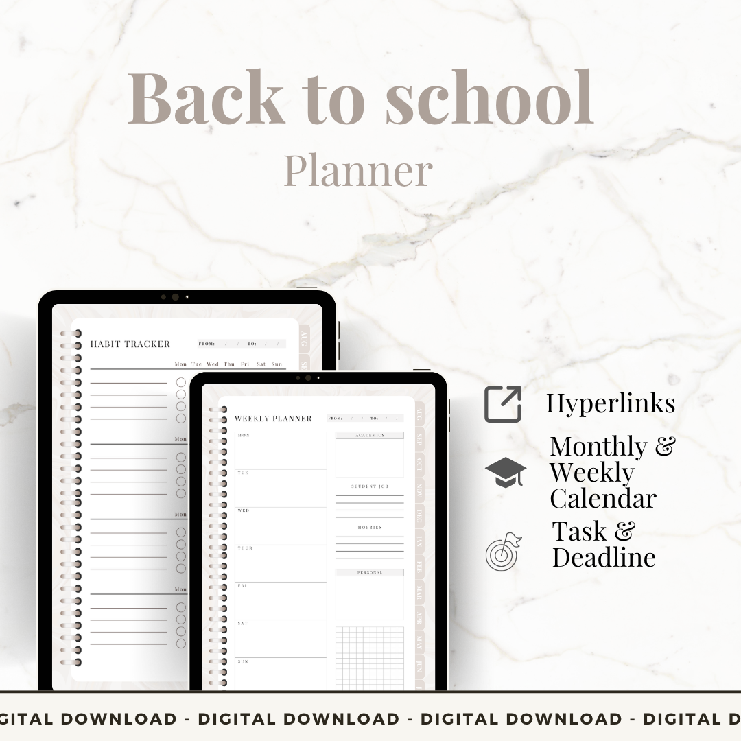 Back To School planner for highschool, college or uni