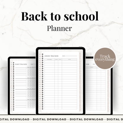 Back To School planner for highschool, college or uni