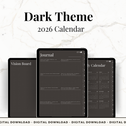 Dark Theme Weekly Planner 2026
