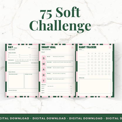 75 Soft Challenge Digital Planner | Habit Tracker & Journal